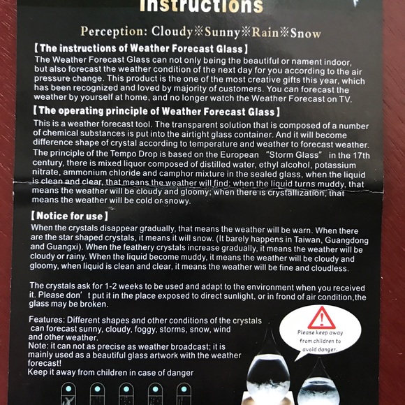 Beautiful glass water drop weather forecaster - Picture 10 of 12